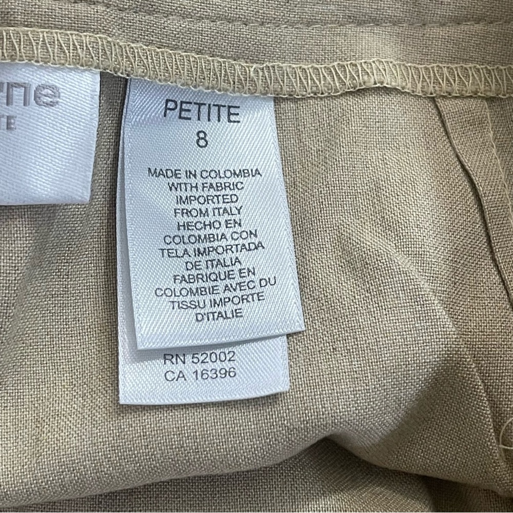 Liz Claiborne Sport Khaki Flat Front Lightweight Petite Pants 8P - Picture 5 of 8